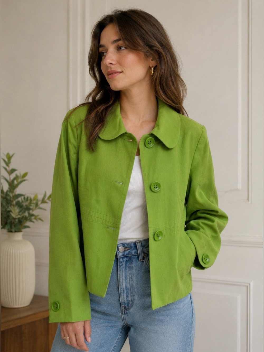 Talbots Bright Green Women’s Blazer Size 8